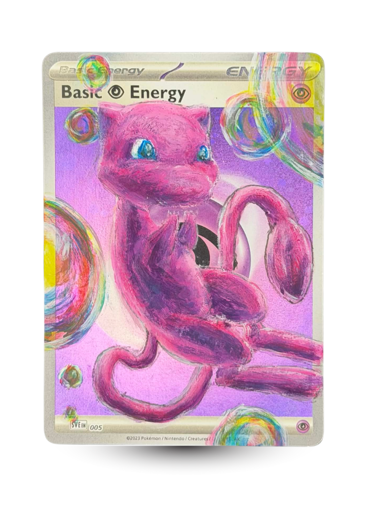 Bubble Mew Custom Illustration on Holo Energy