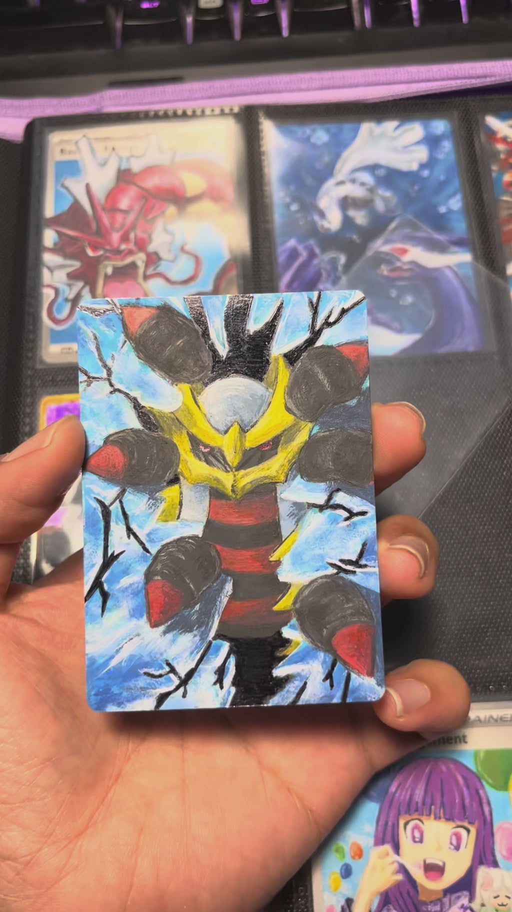 Giratina - Void King's Escape - Hand Painted Card
