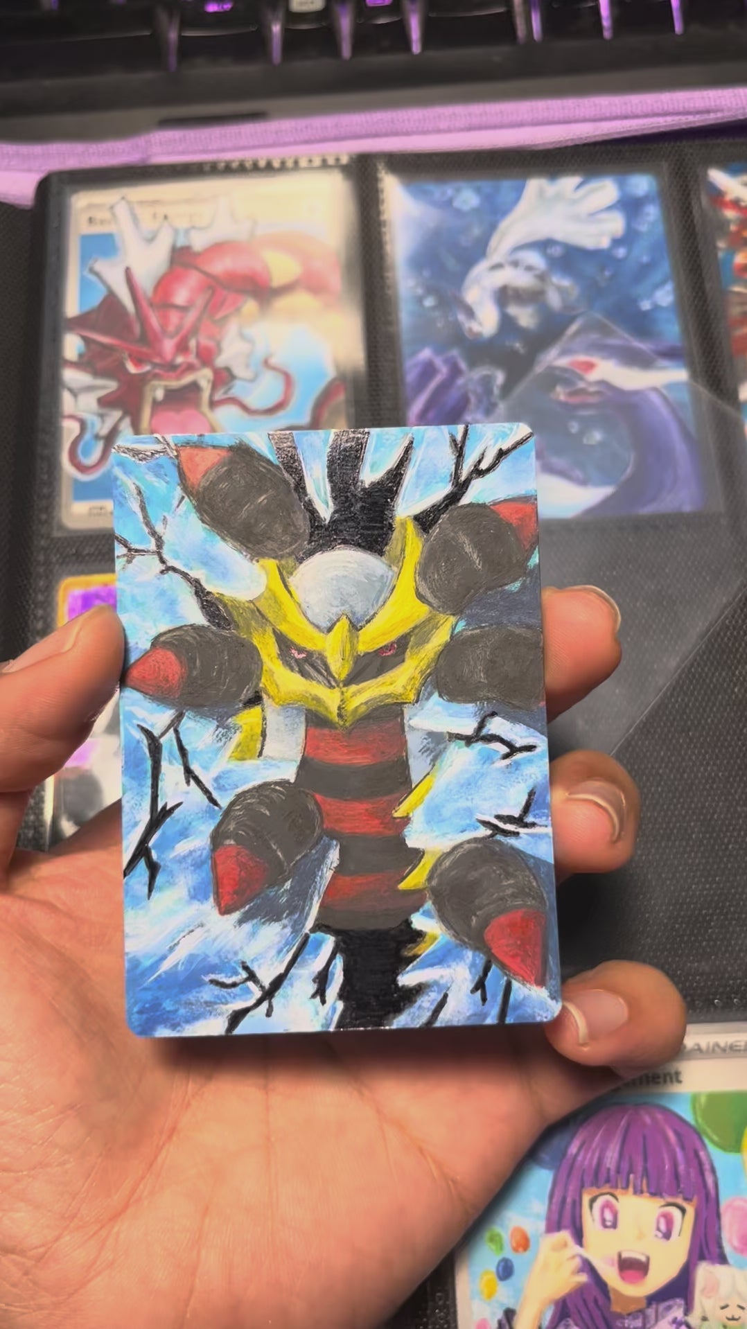 Giratina - Void King's Escape - Hand Painted Card